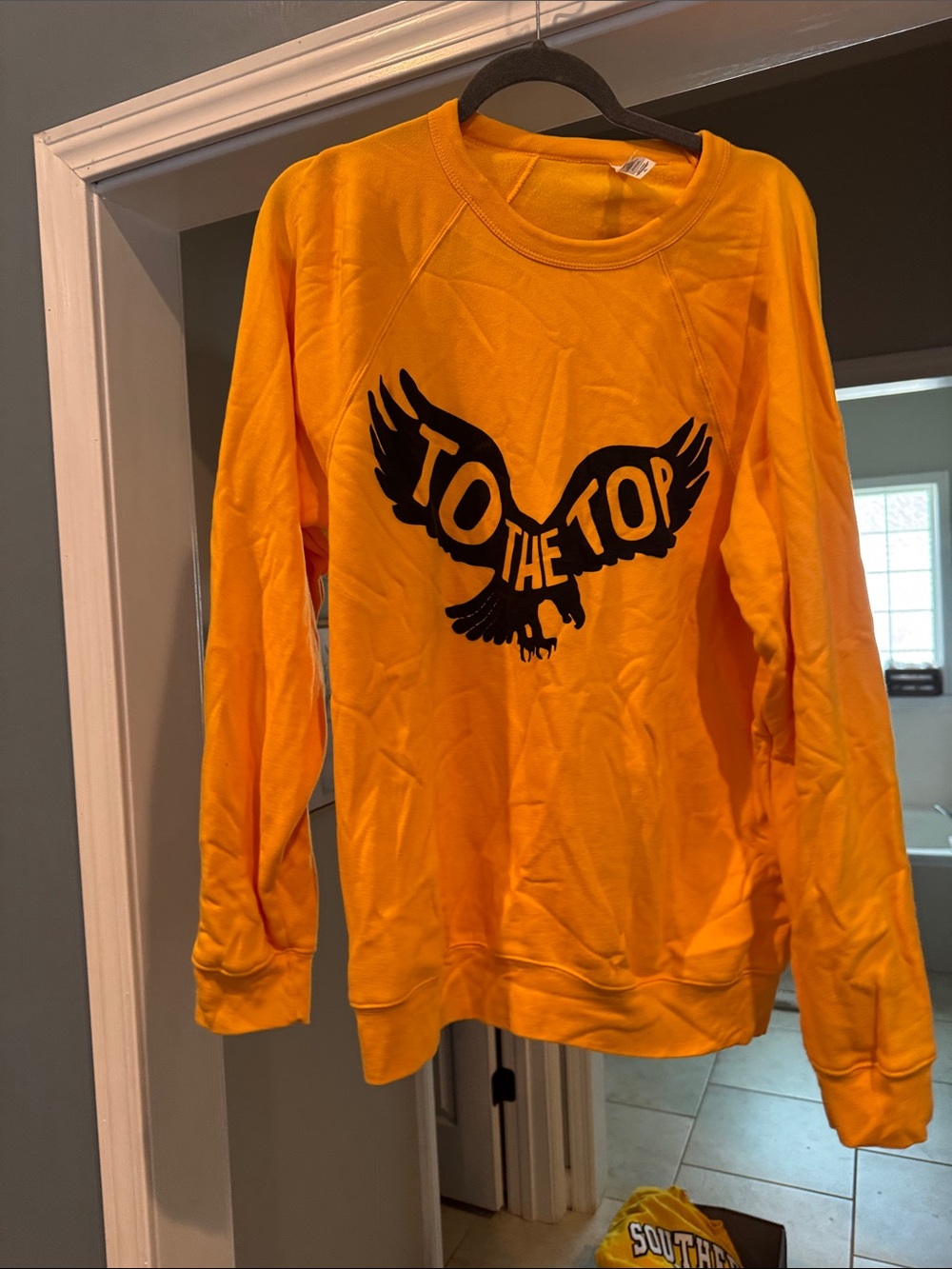 Bright Yellow "To The Top" Graphic Crewneck Sweatshirt